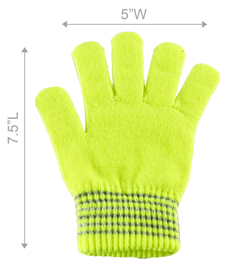 Home-X Reflective Neon Gloves for Running, Hiking, Working, and More, Cold-Weather Winter Gloves, Warm Gloves for Men and Women, 7 ½” L x 5" W, Yellow - BeesActive Australia