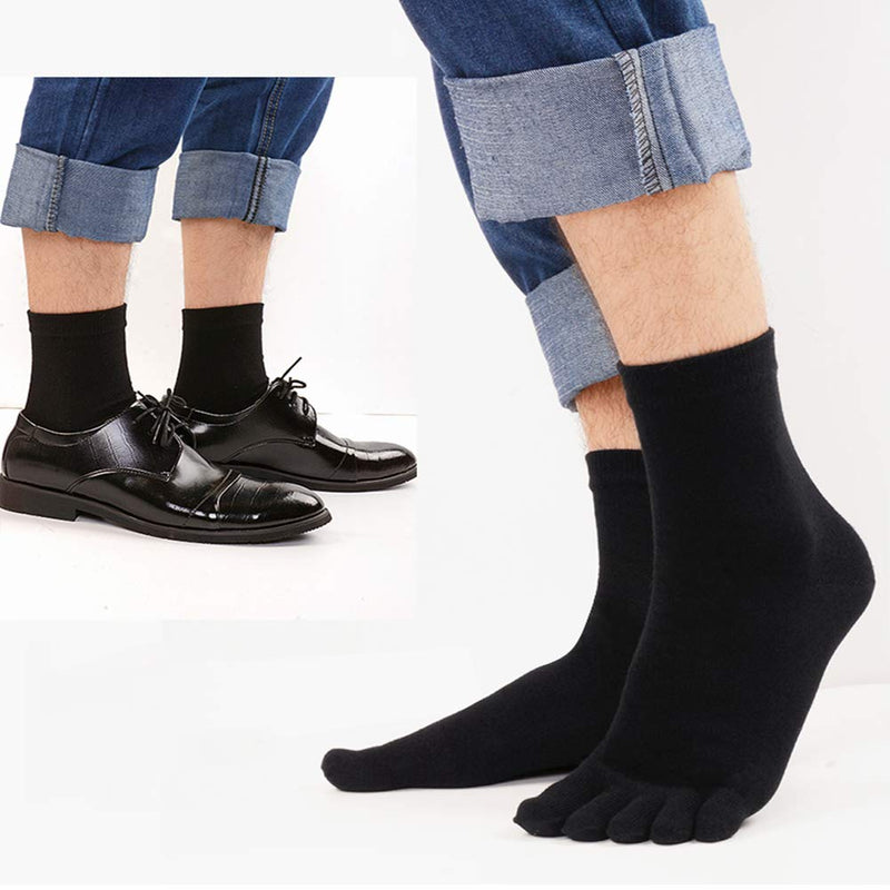 [AUSTRALIA] - Meaiguo Toe Socks Running Five Finger Crew Cotton for Men Women 3-4 Pack Multicoloured 