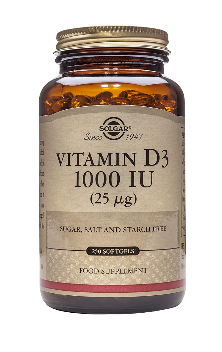 Solgar Vitamin D3 1000 IU (25 �g) Softgels - Pack of 250 - Healthy Bones and Teeth - Supports Immunity and Muscle Function - Gluten Free - BeesActive Australia