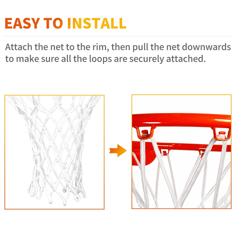 PACEARM Basketball Net Replacement Heavy Duty Net - All Weather, Anti Whip - Fits Indoor & Outdoor Rims - 12 Loops - BeesActive Australia
