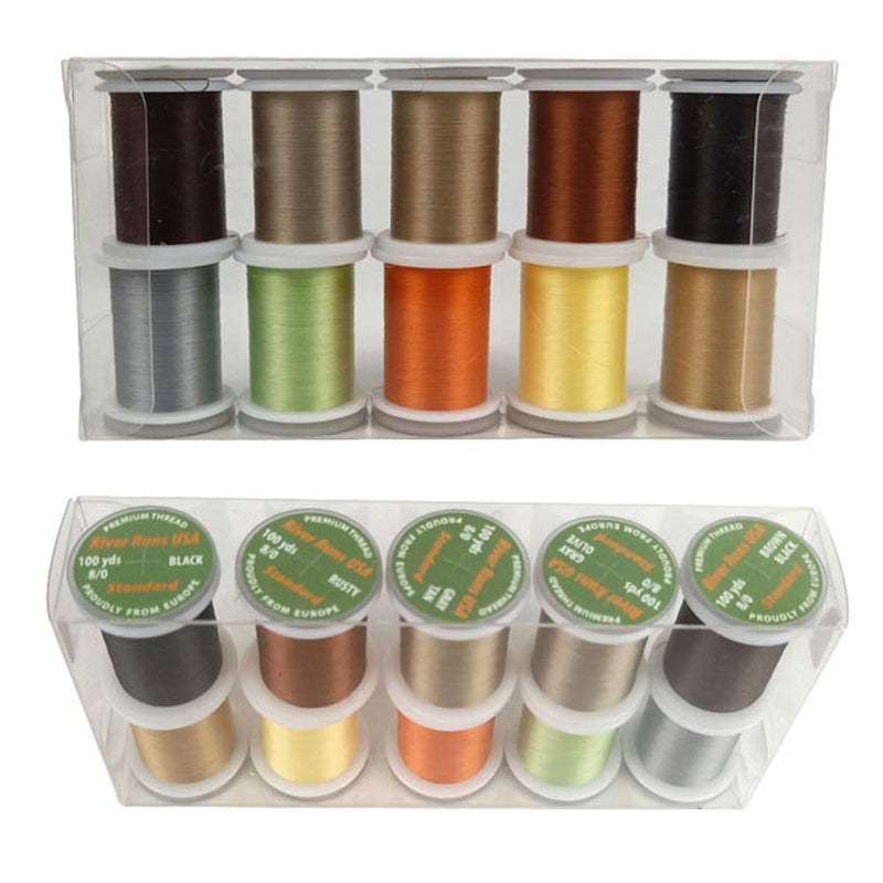 [AUSTRALIA] - Riverruns Super Realistic Standard Thread 3/0,6/0,8/0,Twisted Thread, Body Thread Fly Tying Material Proudly from Europe Tie Flies Body 10 Color/set Standard thread 8/0 