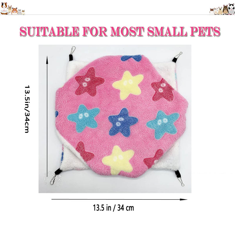 QeeHeng Small Animal Hanging Hammock ,Small Pet Swinging Bed,Double-Layer Pet Cage Hammock for Ferret Rat Sugar Glider and Other Small Animals Pink - BeesActive Australia