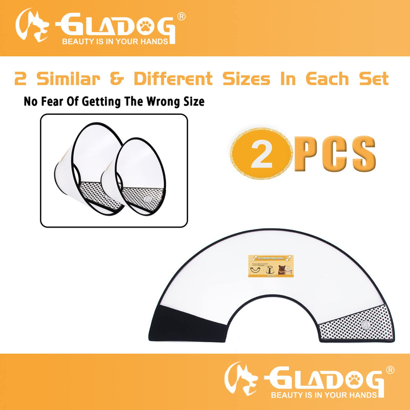 Soft Dog Cone Collar, 2 PCS (for Exact Size) Flexible Plastic Cone for Dogs After Surgery, Dog Recovery Collar, Adjustable E-Collar for Large/Medium/Small Dogs Cat, Comfy Elizabethan Collar M - BeesActive Australia