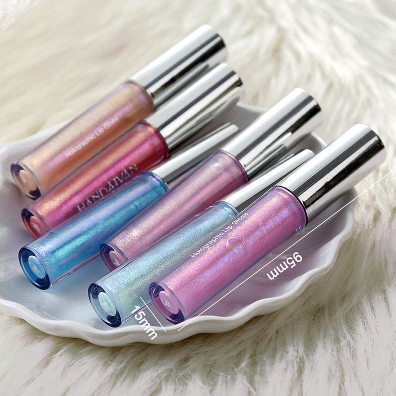 Glitter Liquid Lipsticks Set of 6 Diamond Shimmer Metallic Lipstick Waterproof Long Lasting Shinning Iridescent Mermaid Shimmer Lip Gloss Face Eye Cosmetic Glow Shimmer Makeup Kit (6 Pcs) - BeesActive Australia