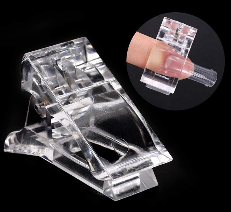 UUYYEO 10 Pcs Clear Plastic Nail Tips Clips Finger Extension Clip Manicure Nail Art Tool for Quick Building Nail - BeesActive Australia