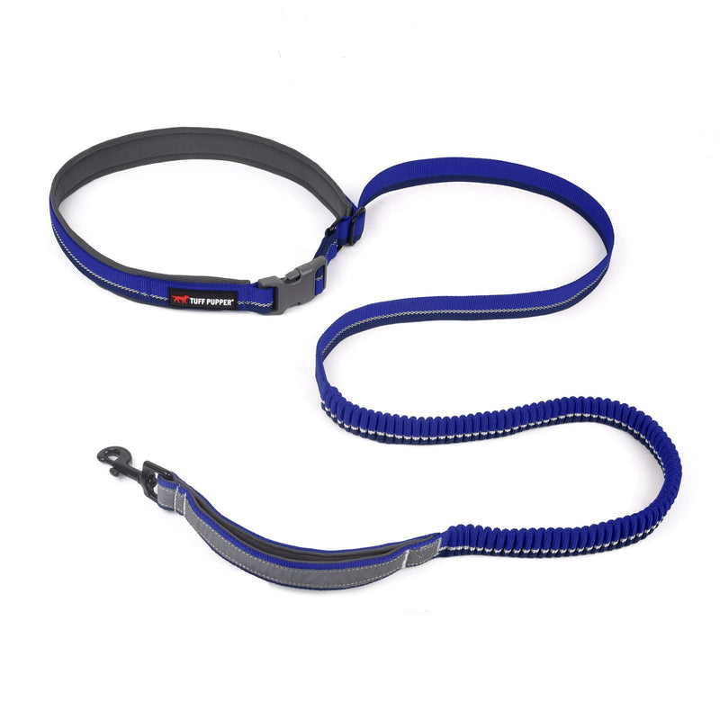 Tuff Pupper Hands Free Bungee Dog Leash | Lightweight for Running Jogging Walking | Adjustable Padded Waist Belt (24-50 inch) | Bungee Stretch 3 to 6 Feet | Strong Ballistic Nylon w/ Reflective Strips - BeesActive Australia