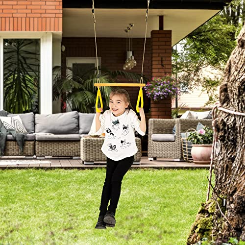 Alomejor Pull Up Ring Kids Gymnastic Rings for Upper Body Strength Fitness Training Exercise Pull Ups(Yellow) - BeesActive Australia