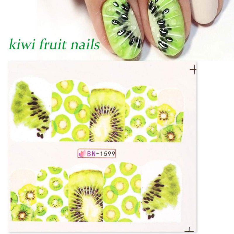 Nail Art Stickers Decals Nail Art Supplies Nail Stickers for Women Girls Nail Stickers Summer Kiwi/Avocado/Lemon/Banana Fruits for Nail Design Manicure Water Sliders Nail Decals Set 12 Sheets - BeesActive Australia