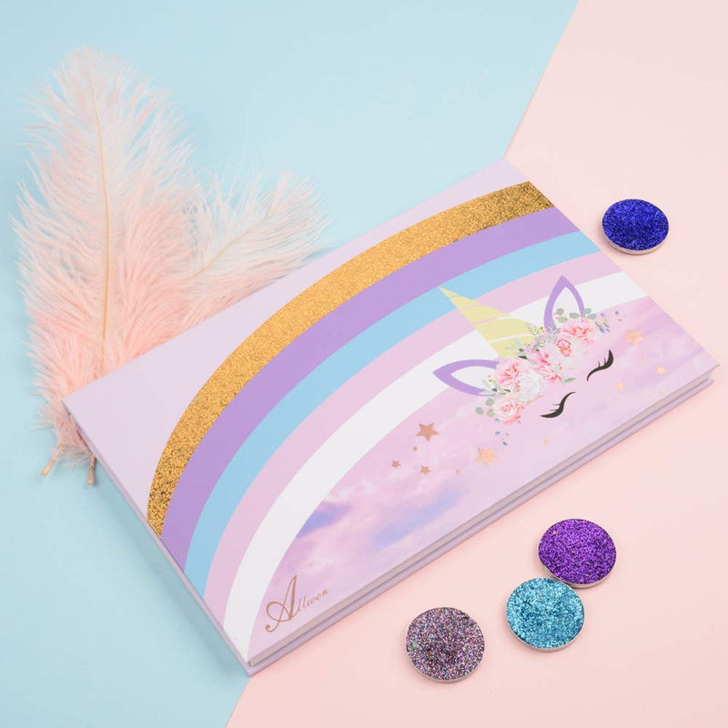 Allwon Magnetic Palette Unicorn Empty Makeup Palette with 30Pcs Adhesive Empty Palette Metal Stickers for Eyeshadow Lipstick Blush Powder (Unicorn) - BeesActive Australia