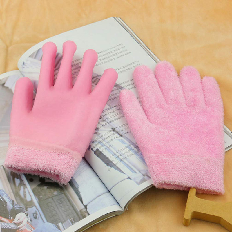 Lurrose 2 Pairs Spa Gloves Beauty Infused Gel Moisturizing Essential Oil Softening Gloves Socks Cracked Hands - BeesActive Australia