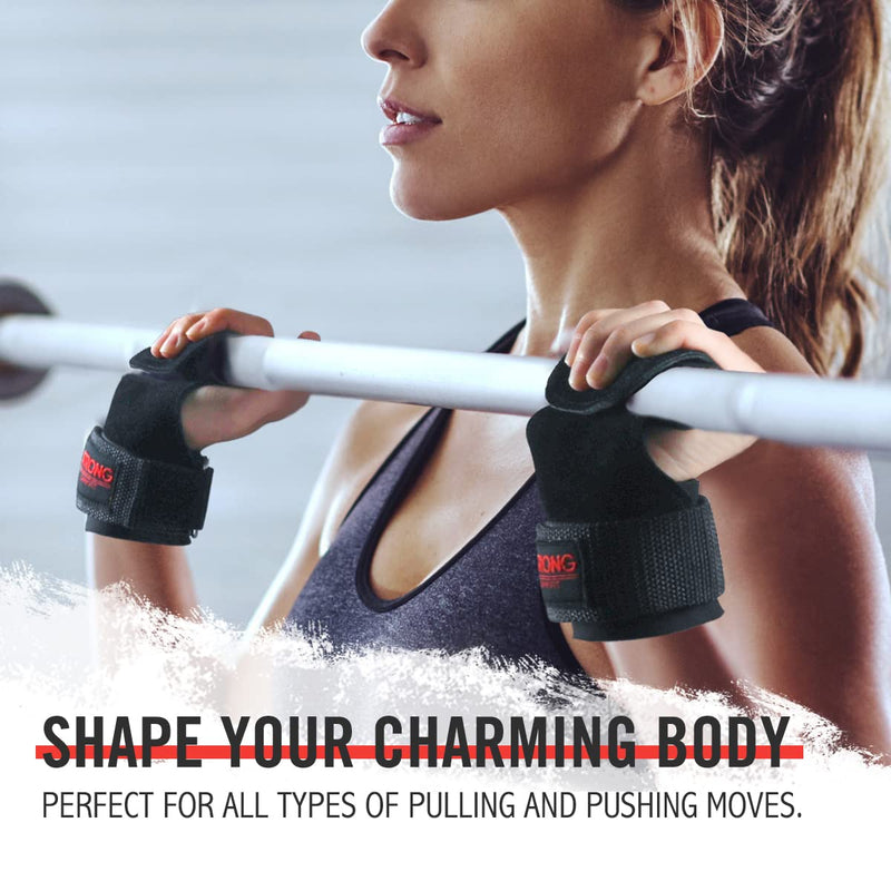 OHMY FIT Weight Lifting Grips Workout Pads With Adjustable Wrist Straps, Support Wraps for Power Lifting Pull Up Fitness Gym, Kettlebells and Cross Training for Men and Women - BeesActive Australia
