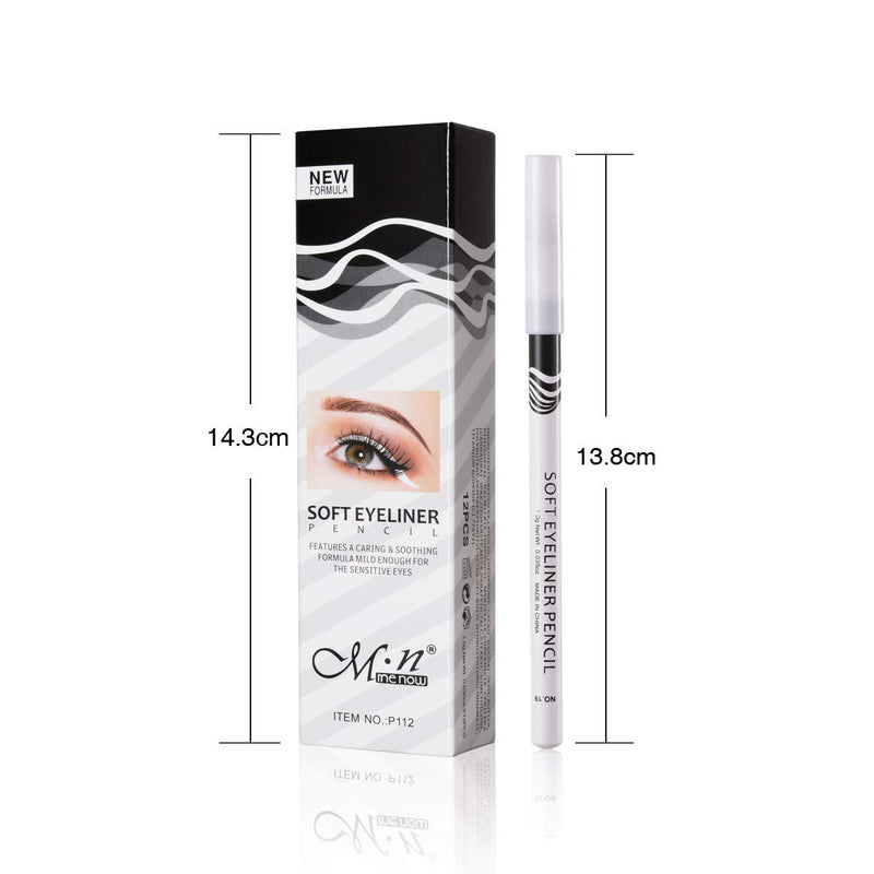 MEICOLY 12 Packs White Eyeliner Pencil Smooth Waterproof Long Lasting Highlight Silkworm Eye Liner Pen Brighten Eyebrow Eyeshadow Makeup - BeesActive Australia