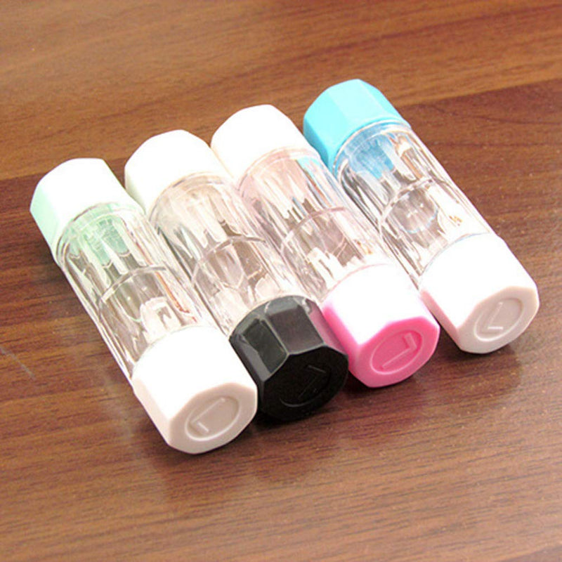 4PCS Mini Travel RGP Hard Contact Lens Case Protective Box Cosmetic Contact Lens Container Holder Lens Solution(Black Green Blue and Pink) - BeesActive Australia