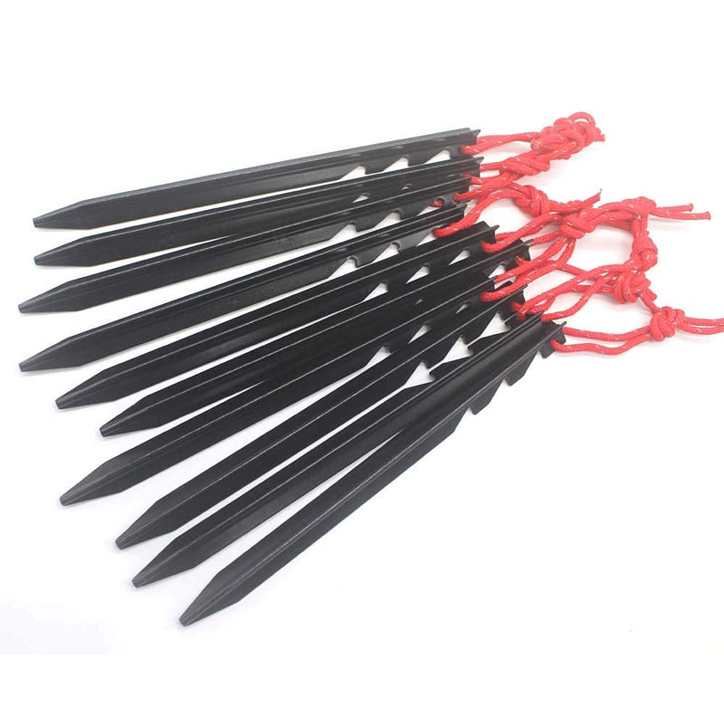 DRADUO 10 Pack Tent Nail,Aluminium Tent Stakes,With Reflection Rope Y Tent Stakes,Heavy Duty Metal Tent Peg,for Backpacking Tent, Rain Tarp, Outdoor Canopy, Gardening, Hiking 7inch(18cm) - BeesActive Australia