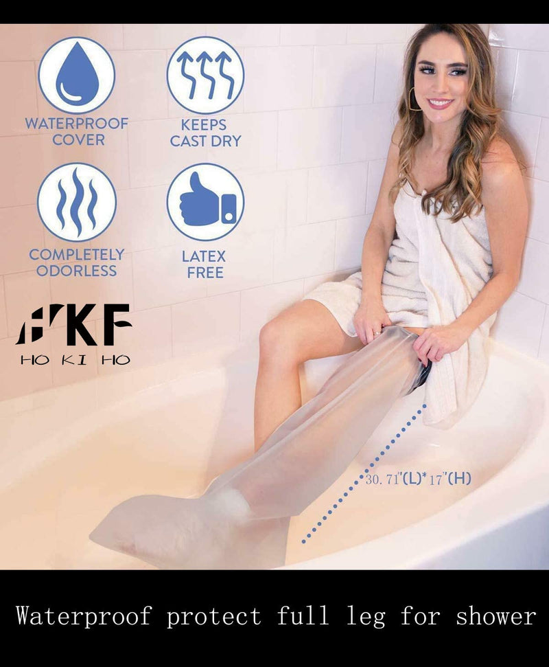 HKF HO KI HO Adult Waterproof Cast Cover Full Leg for Shower,Cast Protector Dressings and Injuries, Keep Cast and Bandage Dry-78cm*44cm 78cm-black - BeesActive Australia