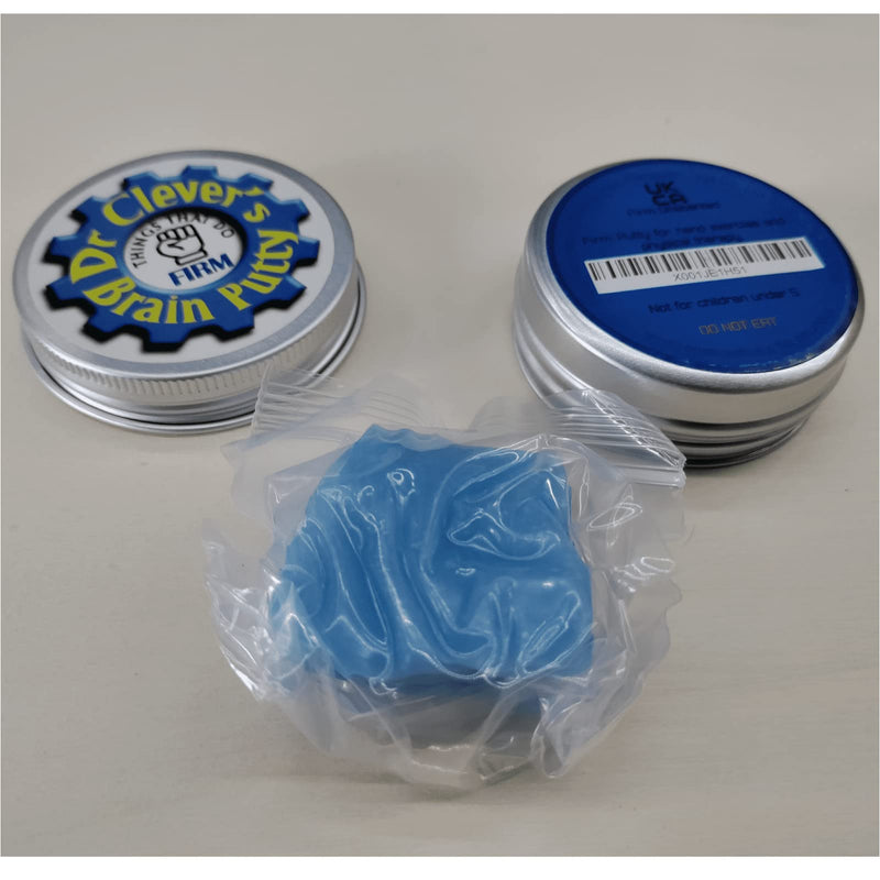 Dr Clever TM Stress Putty | Firm Blue | Sensory Relief | Fidget Toy | Relax and Concentrate | Unscented 20g tin - BeesActive Australia