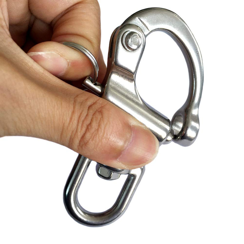 Long Buy 3Pack Swivel Eye Snap Shackle Quick Release Bail Rigging Sailing Boat Marine 316 Stainless Steel for Sailboat Spinnaker Halyard 2-3/4", Silver - BeesActive Australia