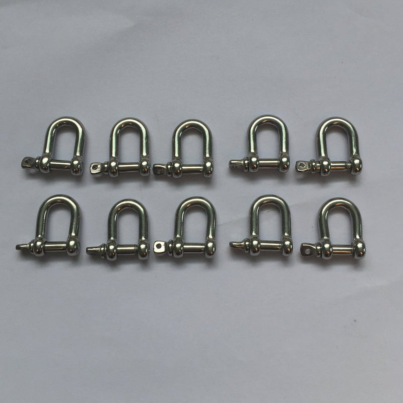 [AUSTRALIA] - Stainless Steel Mini D Shackle, 4mm, Silver Color,for Paracord Jewelry, Marine Tackle-10 Pieces 