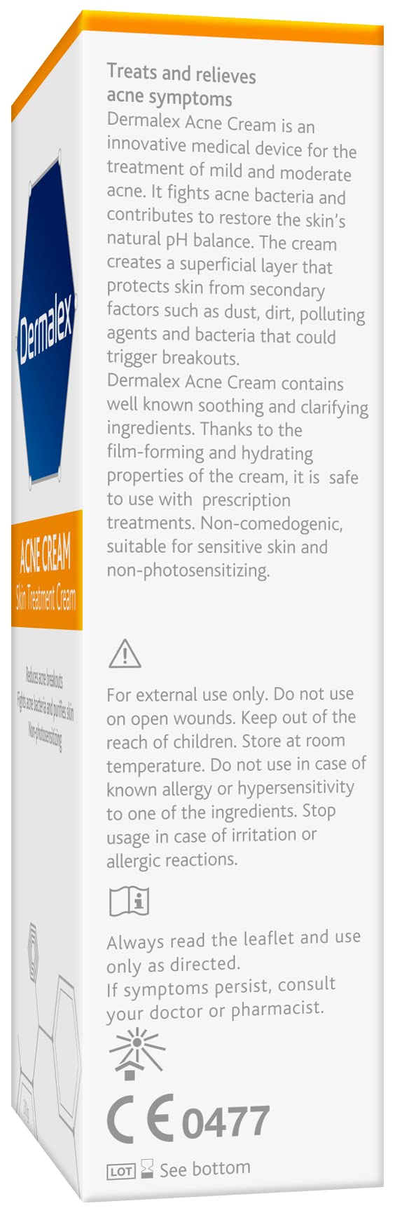 Dermalex Acne Treatment Cream – Clinically Proven to Treat Mild to Moderate Acne Symptoms – 30 g - BeesActive Australia