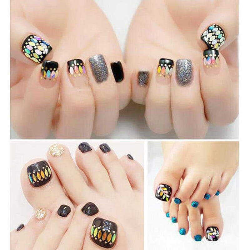Nail Art Flake, 12 Boxes Nail Glitters Horse Eye Festival Sparkling Sequins Colorful Chunky Glitters for Slime, Face and Eye Make Up 12Horse Eye - BeesActive Australia