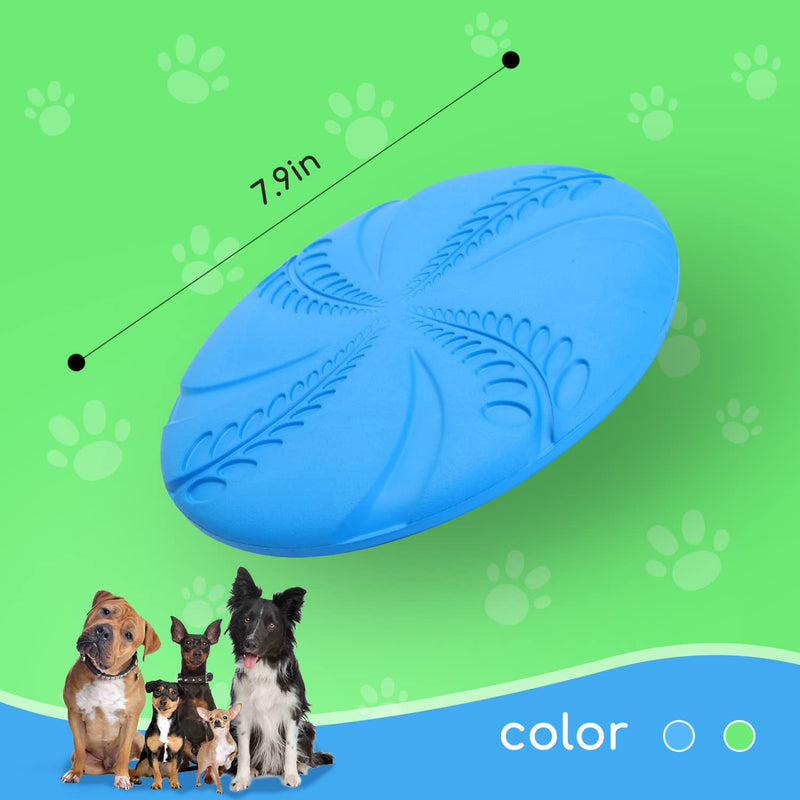 2 Pack Dog Flying Disc, Nobleza Flexible Floatable Dog Disc Toy for Long-Distance Flies and Floats, Lightweight Soft Flying Discs Toy for Small Medium Large Dogs to Fetch & Catch, Blue & Green - BeesActive Australia