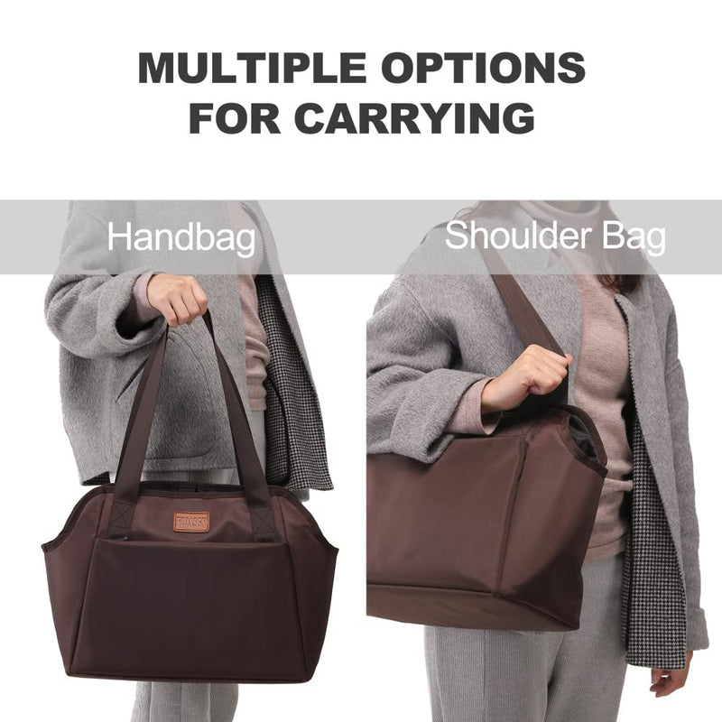 FDJASGY Dog Purse Carrier with Pocket and Safety Tether,Soft-Sided Small Dog Carrier for Small Medium Pet Outdoor Shopping Tote Bag Coffee - BeesActive Australia
