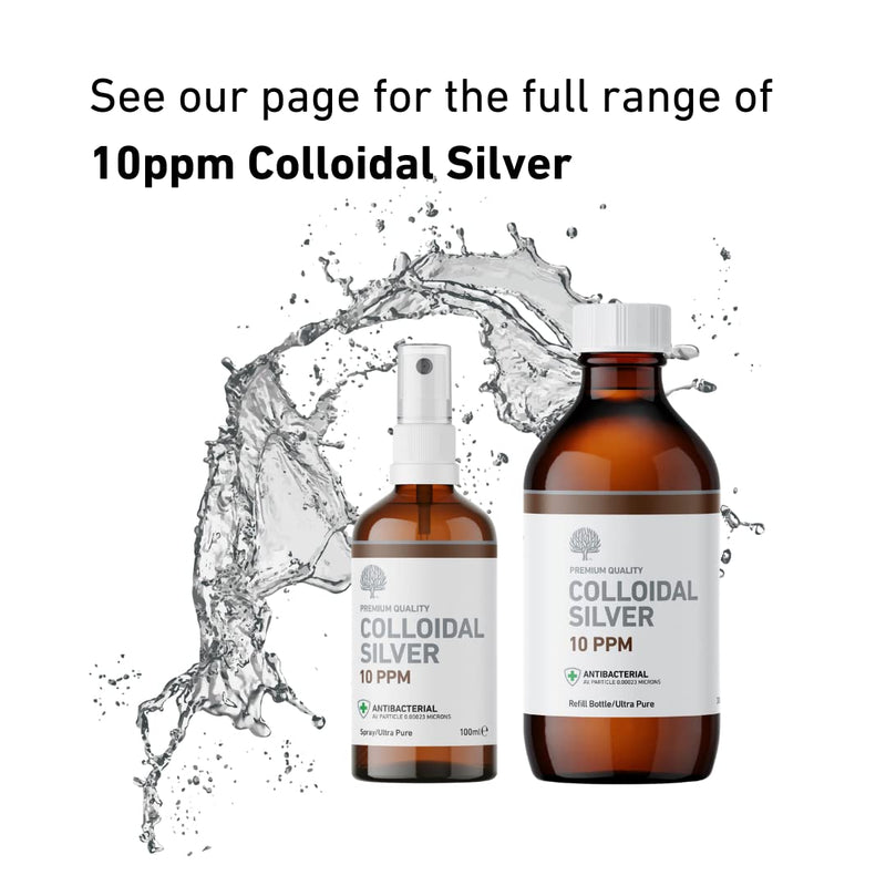 Nature's Greatest Secret Premium Quality Antibacterial 10ppm Colloidal Silver Bottle 300ml Natural 300 ml (Pack of 1) - BeesActive Australia