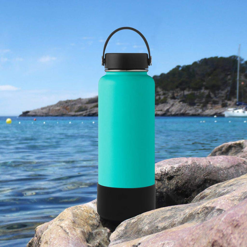 Flaskars Protective Silicone Boot for 12oz - 40 oz Hydro Sport Water Bottles Flask Anti-Slip Bottom Sleeve Cover Black Fits 12 to 24 oz Bottles - BeesActive Australia