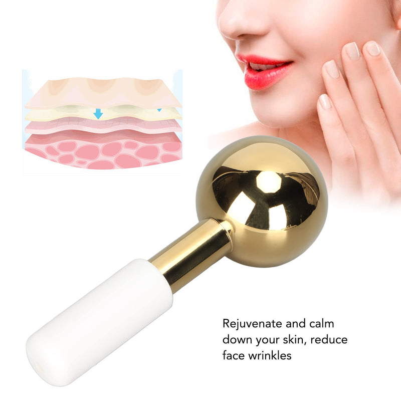 Facial Skin Care Ice Globes, Stainless Steel Ball Skin Soothing Facial Ice Globes, Massager for Face Neck and Eyes(White Handle) White Handle - BeesActive Australia