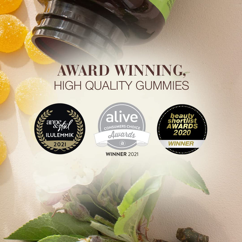 New Nordic Apple Cider Vinegar Gummies 60 Pack - with The Mother - Sugar Free Vegan Supplement Vitamins - Suitable for Men and Women - Dairy and Gluten Free - BeesActive Australia