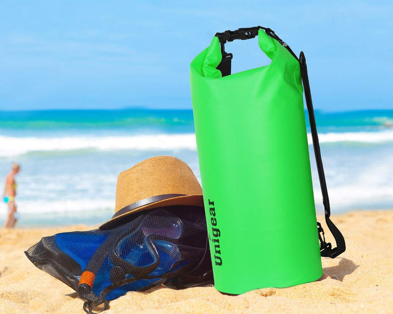 [AUSTRALIA] - Unigear Dry Bag Waterproof, Floating and Lightweight Bags for Kayaking, Boating, Fishing, Swimming and Camping with Waterproof Phone Case Green 5L 