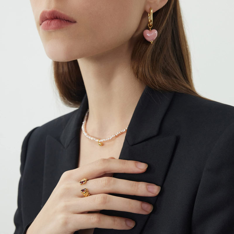 C.Paravano Hoop Earrings for Women | 925 Sterling Silver or 18K Gold Plated Hoop Earrings | Huggie Earrings for Women | Lightweight Hoops | Hypoallergenic Earring for Women EARRING_31_PINK - BeesActive Australia
