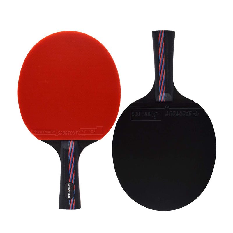 [AUSTRALIA] - Sportout Sriver-He Rubber Table Tennis Paddle, Professional Pingpong Racket with Case, 9-ply Wood and 8-ply Carbon Blade About 210g 