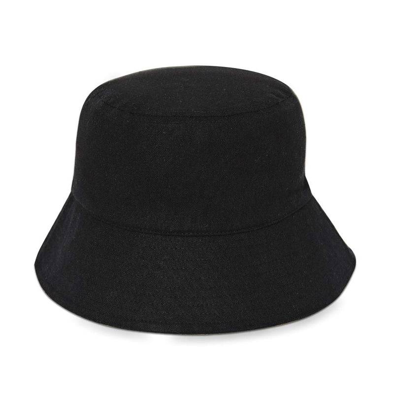 Adults Cotton Bucket Hat,Summer Travel Beach Sun Hat Outdoor Cap,Packable Bucket Hats for Women Men UPF 50+ A-black - BeesActive Australia