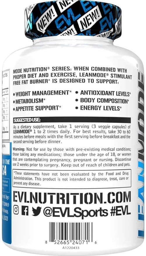 EVLution Nutrition Lean Mode (Weight Loss Support Supplement, No Irritants) (150 Capsules) - BeesActive Australia