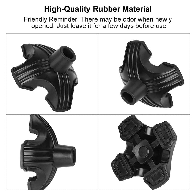 supregear Cane Tip - Self Standing Heavy Duty Rubber Replacement for Walking Cane (19mm) - Stable 4 Point Non-Slip Cane Tip for Folding Cane Walking Stick or Offset Quad Pod or Tripod Canes, Black 19 mm - BeesActive Australia