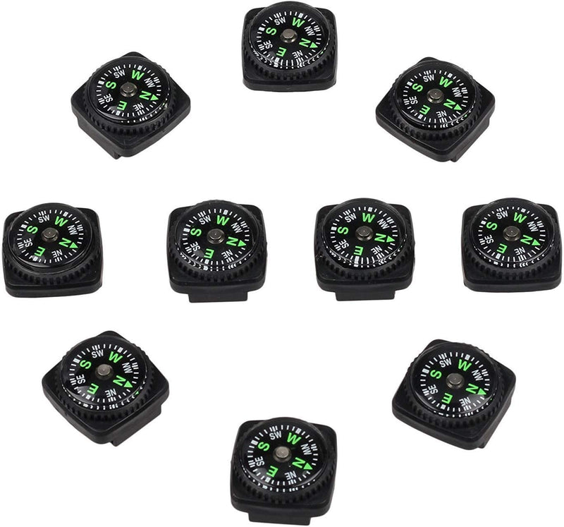 bayite Hard Shell Liquid Filled Button Compass Set for Survival Watch Band Paracord Bracelet Pack of 10 - BeesActive Australia