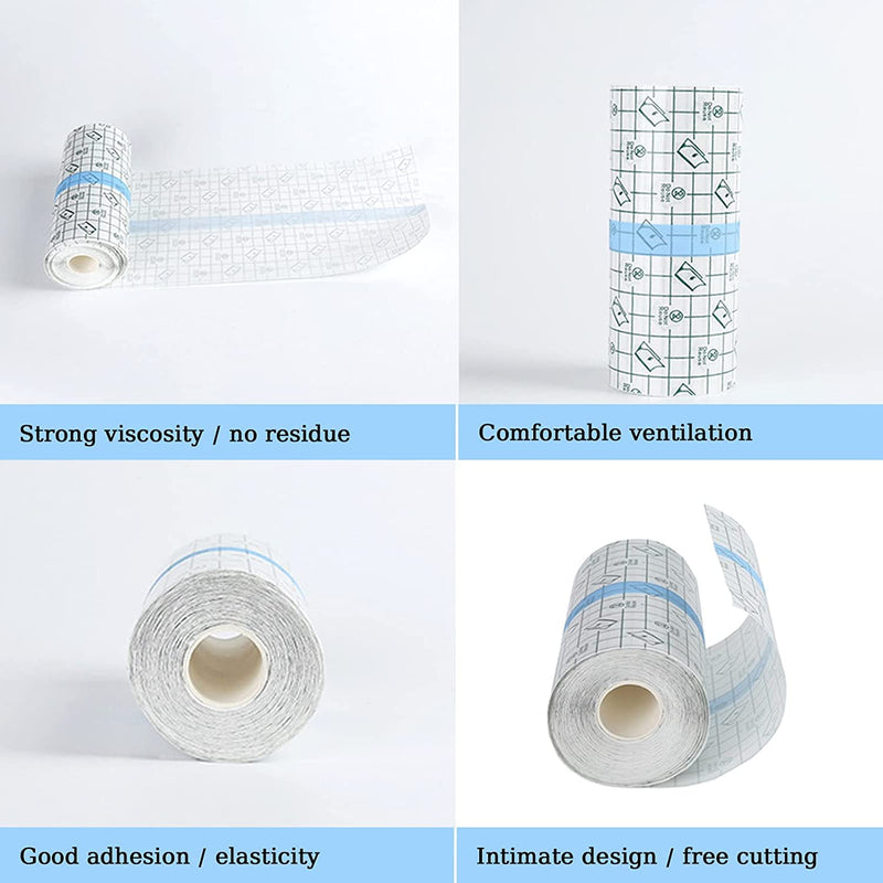 20 Meters Waterproof Transparent Bandage, BetterJonny 2 Rolls 10m x 10cm Stretch Adhesive Bandage Tape Clear Protective Bandages Dressing Tape for Swimming and Shower 10cm*10 meter*2 rolls(Width*Length*Quantity) - BeesActive Australia