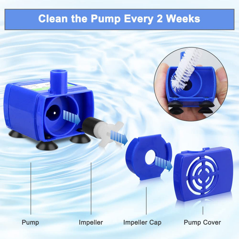 Comsmart Pet Water Fountain Pump, Upgraded Auto Power Off Cat Fountain Pump Replacement, Cat Fountain Water Bowl Inside Replacement Motor DR-DC160 for Pet Drinking Fountain Cat Dog Water Dispenser - BeesActive Australia