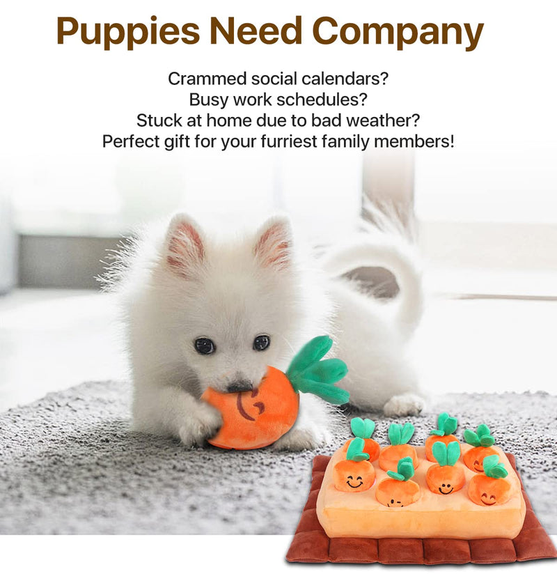 Snuffle Mat for Dogs, Pet Food Feeding Mat for Foraging Skills Training & Slow Feeding, Smell Nosework Treats Games for Dogs with Carrots Plush Toys - BeesActive Australia