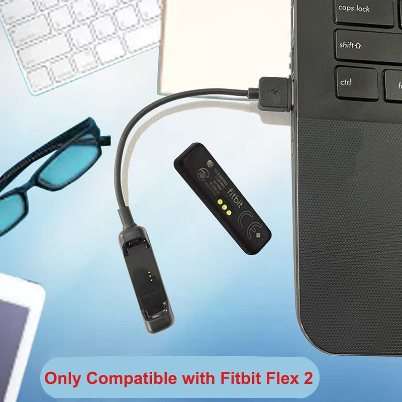 EXMRAT Compatible with Fit-bit Flex 2 Charger Cable (2Pack, 30cm/1ft), USB Charger Charging Cable for Fit-bit Flex 2 (Black, 2Pack) - BeesActive Australia