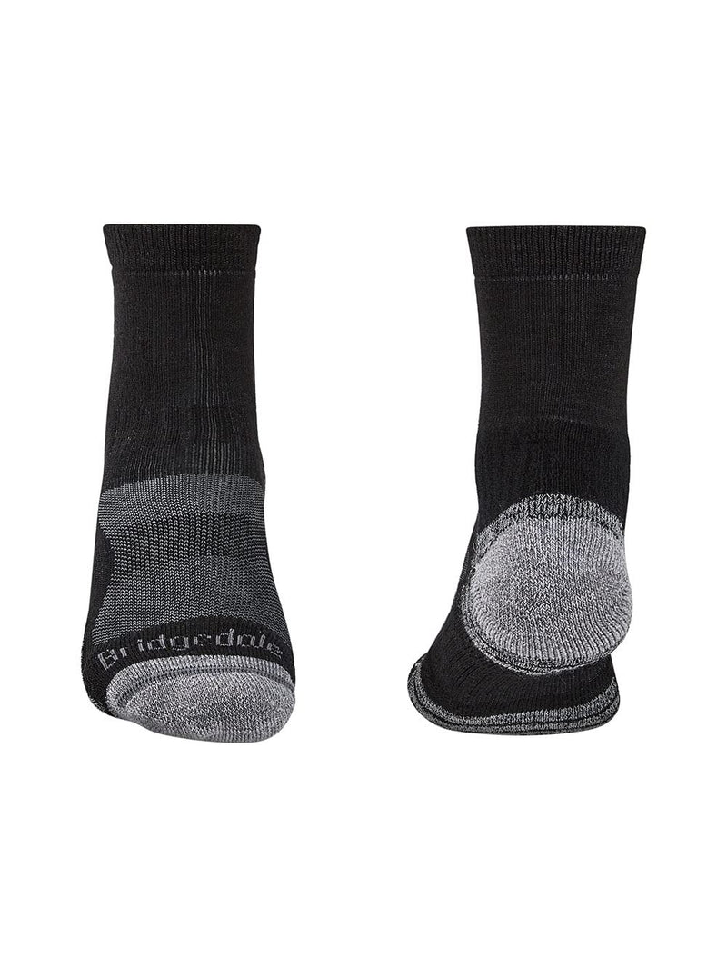 Bridgedale mens Lightweight Ankle Height - Merino Endurance Socks Black/Silver Medium - BeesActive Australia