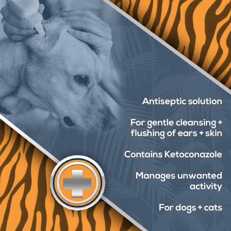 Jungle Pet Trizultra Keto Flush for Dogs - Antiseptic Dog Ear Cleaner Solution Tris EDTA Flush - Skin and Ear Cleaner Dog Ear Wash for Dogs and Cats - Treat Itch and Irritation - 12 oz - BeesActive Australia