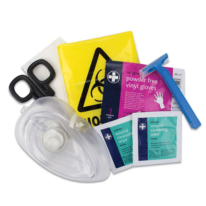 Reliance Medical AED Prep Kit in Black Bag with Belt Loop - Contains Items to Ease Use of a Defibrillator for AED Emergency - BeesActive Australia