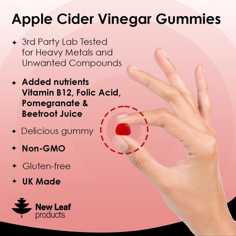 Apple Cider Vinegar Gummies Vegan with The Mother High Strength + Vitamin B12 Folate Pomegranate & Beetroot – Fresh Pure Unfiltered Vinegar Not Powder Apple Cider Vinegar Gummy 1 Per Serving Gummies / 1 Month - BeesActive Australia