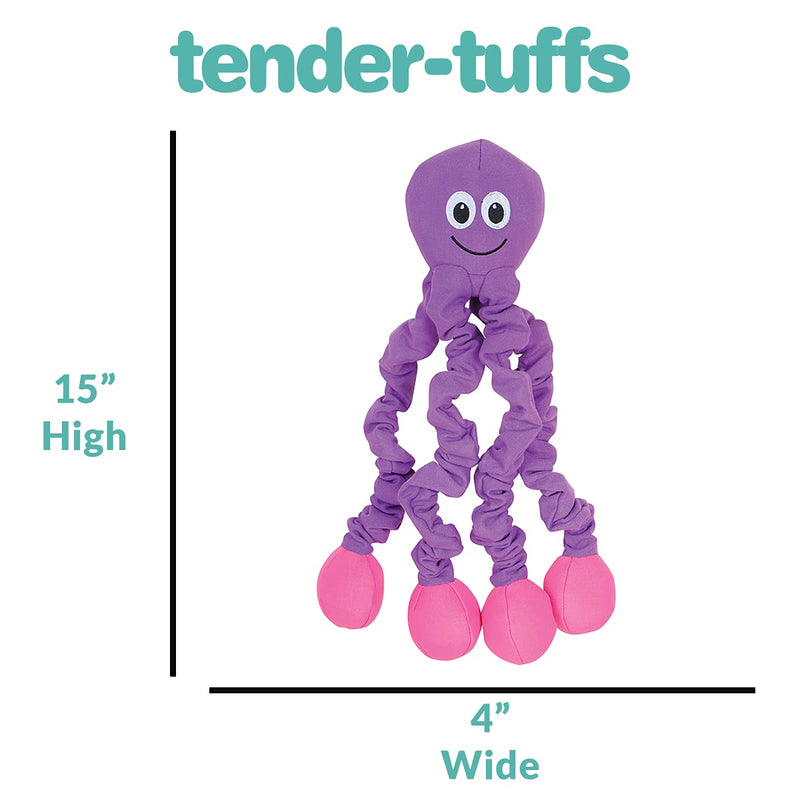 Snuggle Puppy Tender-Tuffs Tug - Extra Large Stretchy Purple Octopus Tough Dog Toy - Great for Fetch and Durable for Tug of War - BeesActive Australia