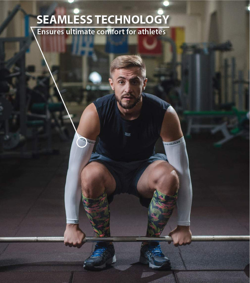 [AUSTRALIA] - Zensah Compression Arm Sleeves- Sun, UV protection, Thermal Regulating sleeve for Men and Women Large/X-Large Black 