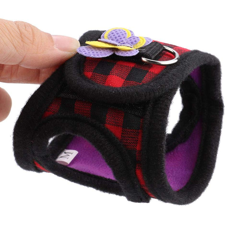 Sheens 2Pcs Chinchilla Harness and Training Rope Small Animal Outdoor Walking Vest for Rabbit Squirrel Bunny Ferret Guinea Pig Red Grid+Purple Hearts(S) - BeesActive Australia