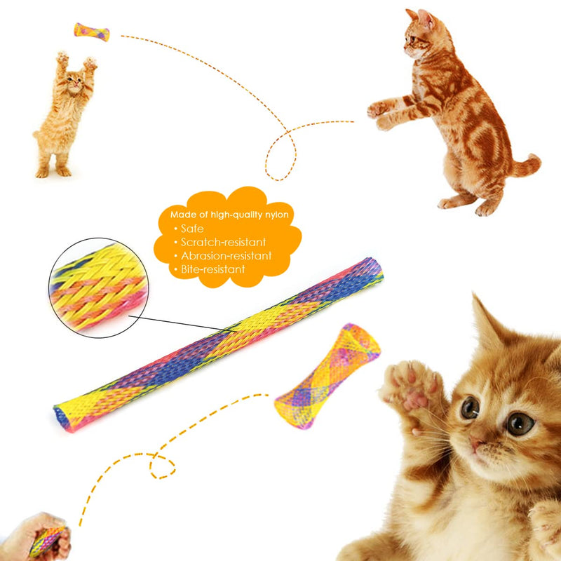 Cat Toys Springs Balls Set 12 Pack - 6 PCS Cat Toy Balls Woolen Yarn Balls - 6 PCS Cat Spring Tube Toys Interactive Cat Chew Toy for Cat Kitten (Random Color) - BeesActive Australia
