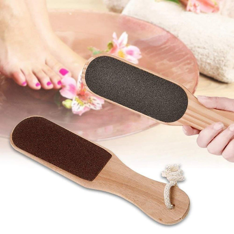 MUOBOFU Pedicure Scrubber Tool,Hard Dead Skin Remover Foot Double Sided Foot Rasp with Pine Wood Handle for Feet Hand Callus Clean -Wet and Dry Feet Salon Home Foot File Set (2 Packs) - BeesActive Australia
